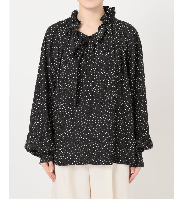 NOBLE「《26SS先行予約》スタンドフリルボウタイブラウス」|シャツ・ブラウス|