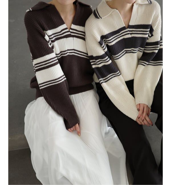 NOBLE「《予約・NOBLE別注》Venit/ヴェニット ランダムボーダーニット」|ニット・セーター|