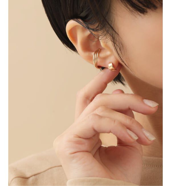 Lilas by Spick&Span「3ラインネジリイヤーカフ K10（片耳）」|イヤーカフ|