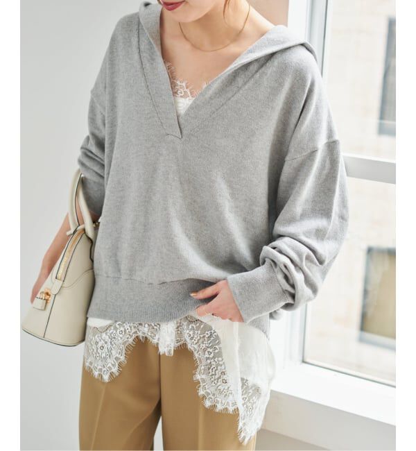 Spick and Span「《予約》レースサテンチュニックキャミソール」|キャミソール|ホワイト