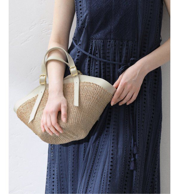  「【VIOLAd&rsquo;ORO/ヴィオラドーロ】アバカ*レザーカゴBAG」|かごバッグ|ナチュラル