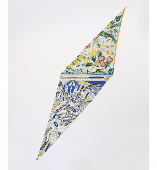  「【manipuri/マニプリ】ダイヤ型シルクスカーフ(バルーンジャーニー)」|バンダナ・スカーフ|ブルー