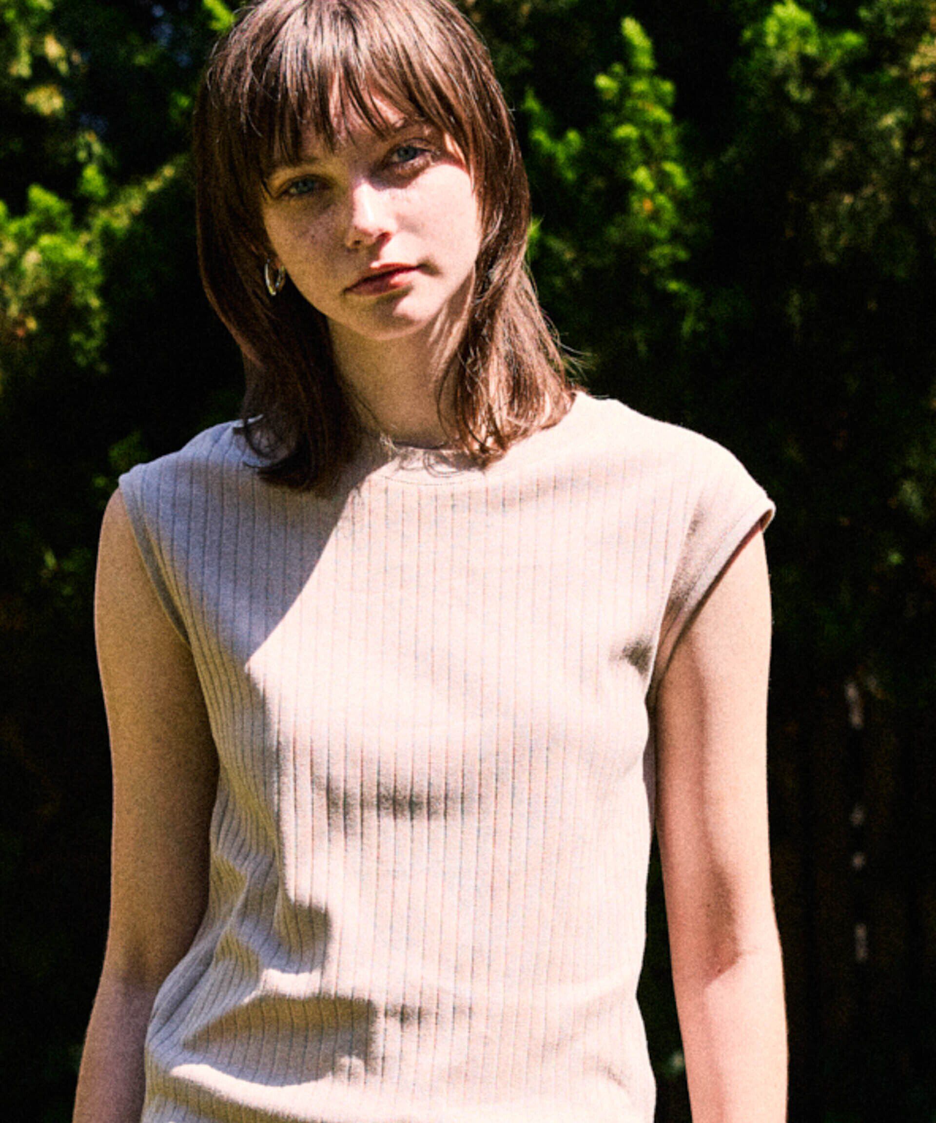 nano･universe「Anti Soaked(R) 汗染み防止 リブノースリーブTシャツ」|Tシャツ・カットソー|