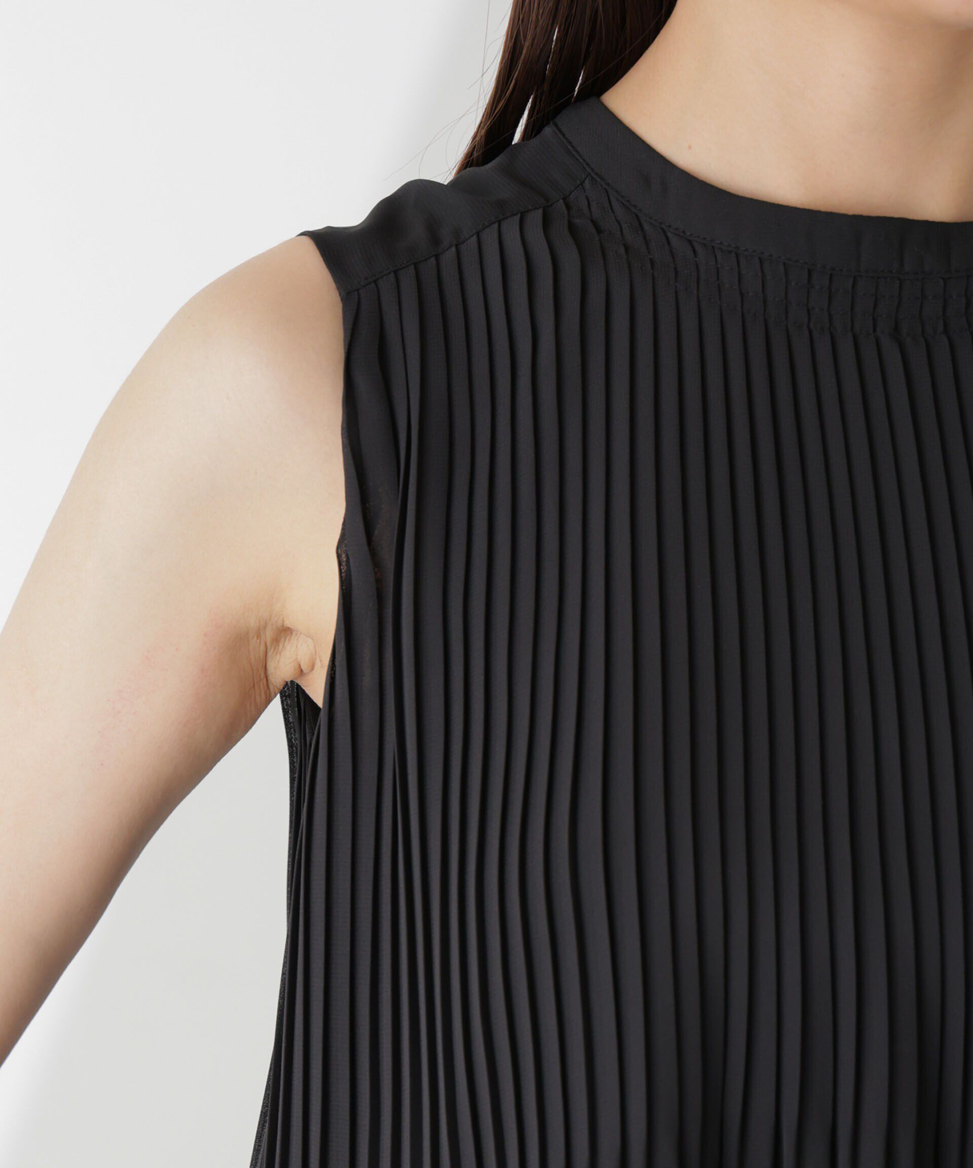 nano･universe「プリーツノースリーブブラウス」|シャツ・ブラウス|