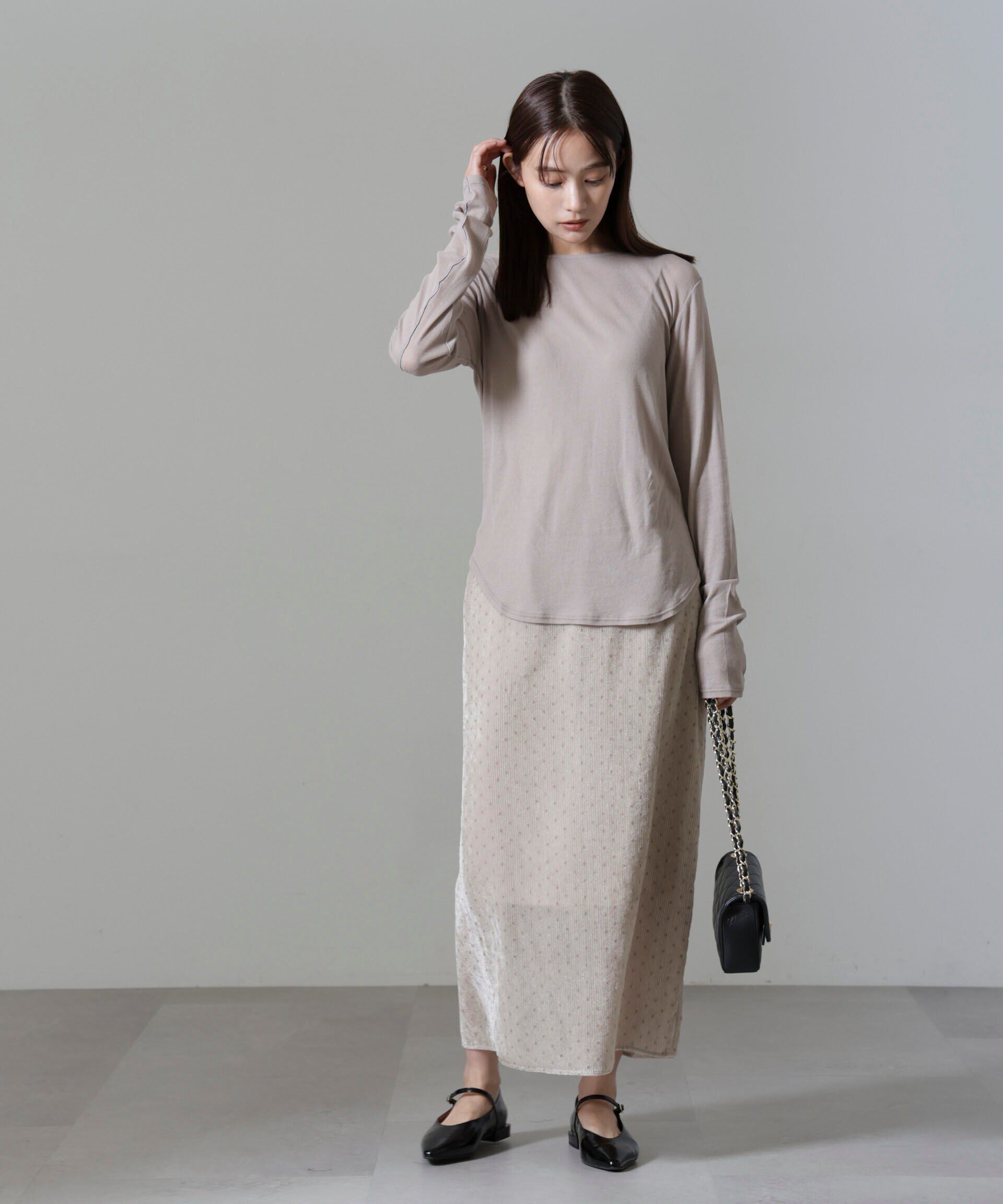 nano･universe「ストライプベロアIラインスカート」|スカート|