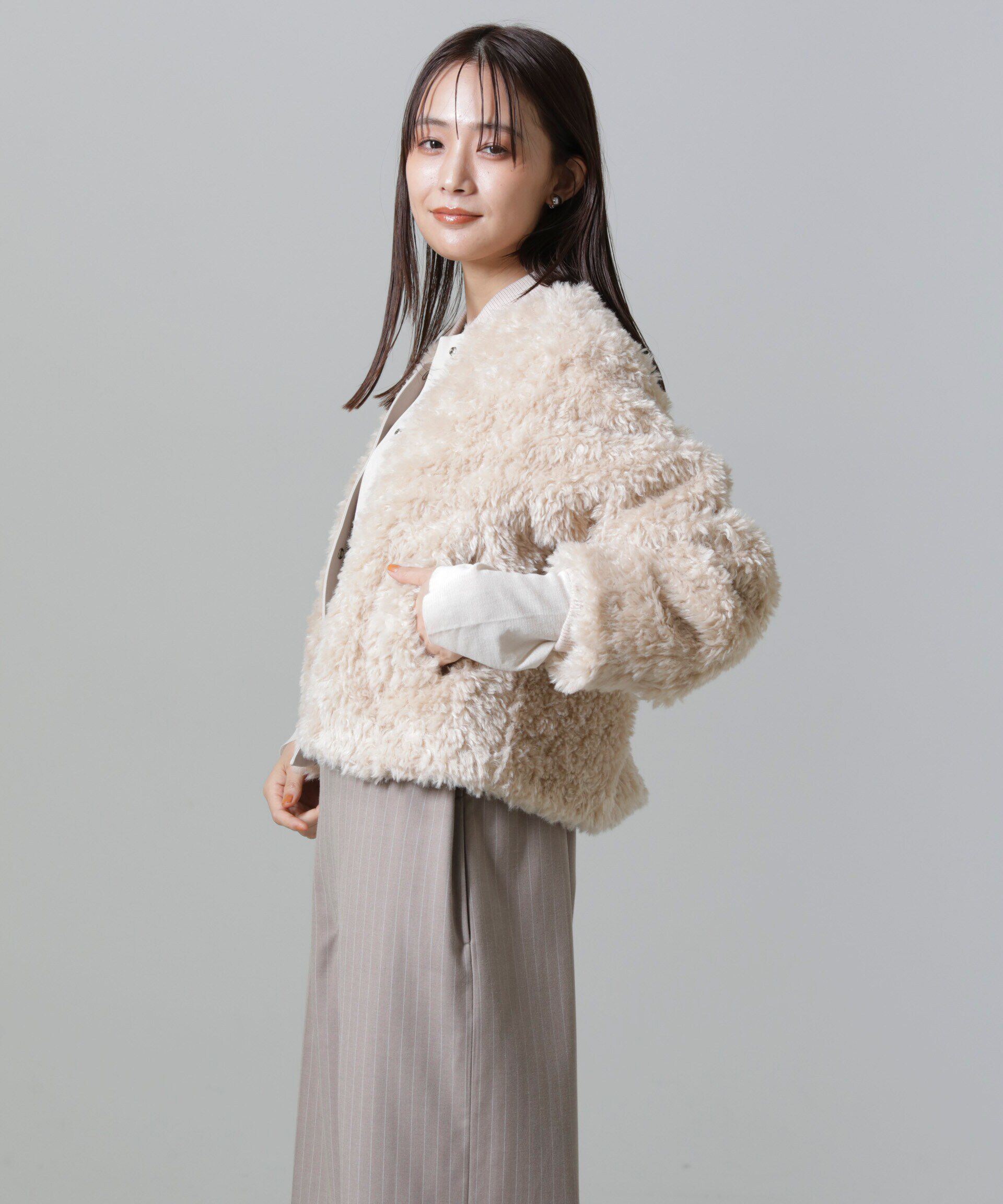 nano･universe「カーリーファーショートブルゾン」|ブルゾン・スタジャン|