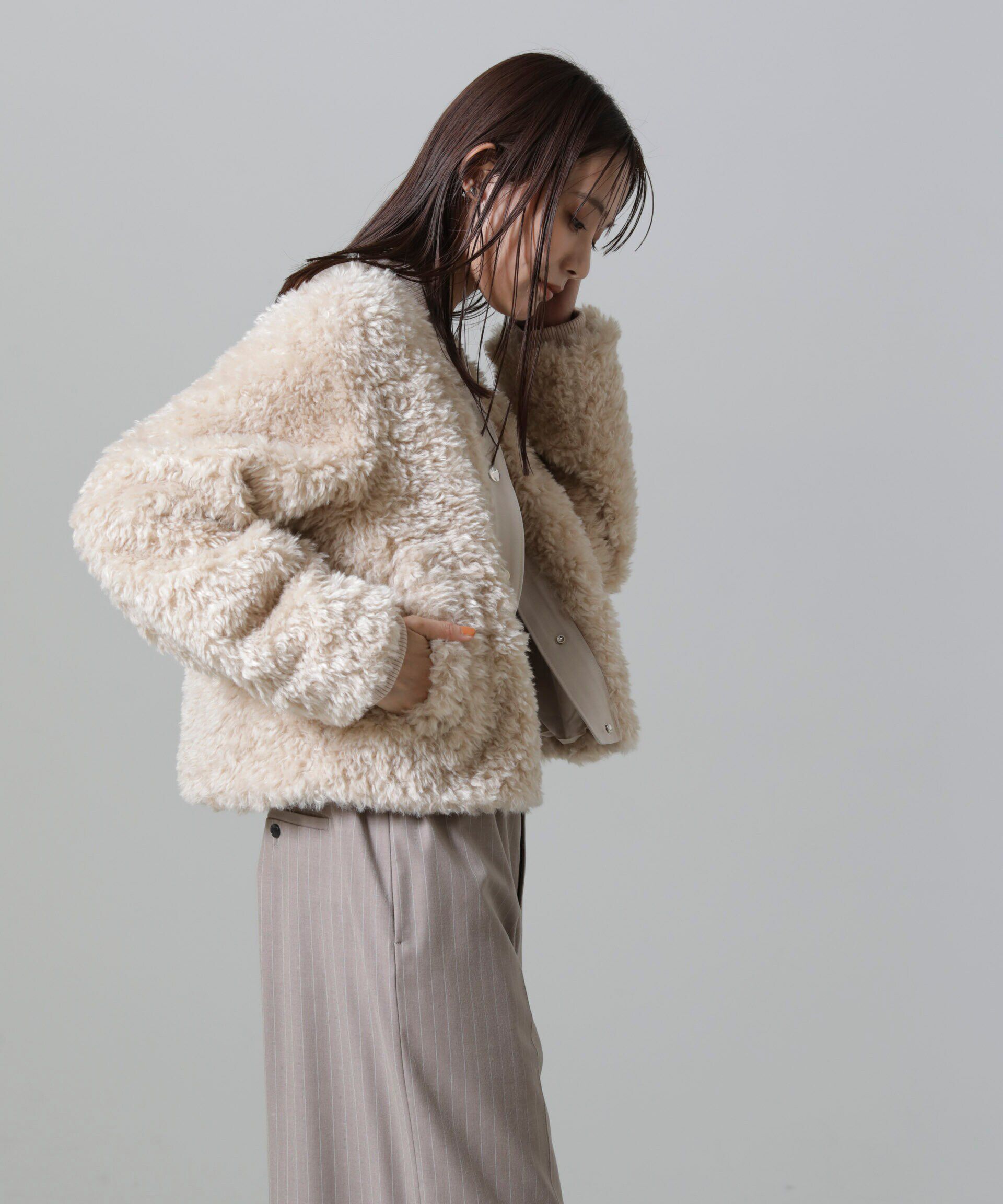 nano･universe「カーリーファーショートブルゾン」|ブルゾン・スタジャン|