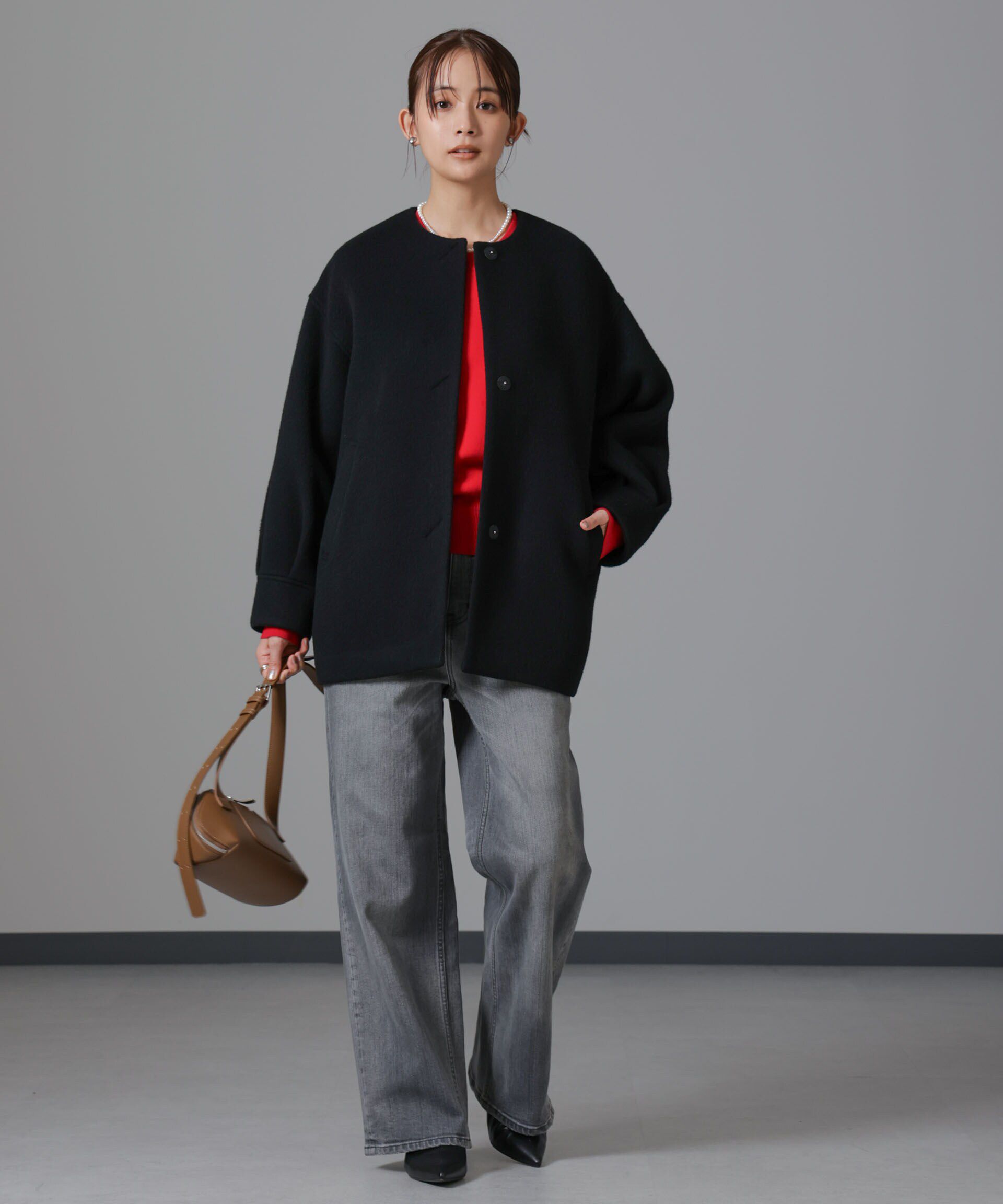 nano･universe「PECOLAMBウールカシミヤノーカラーミドル丈コート」|その他|