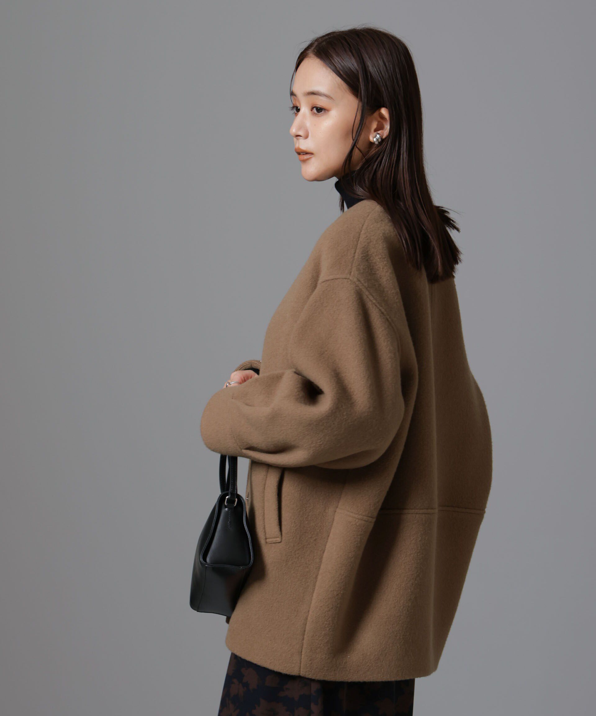 nano･universe「PECOLAMBウールカシミヤノーカラーミドル丈コート」|その他|