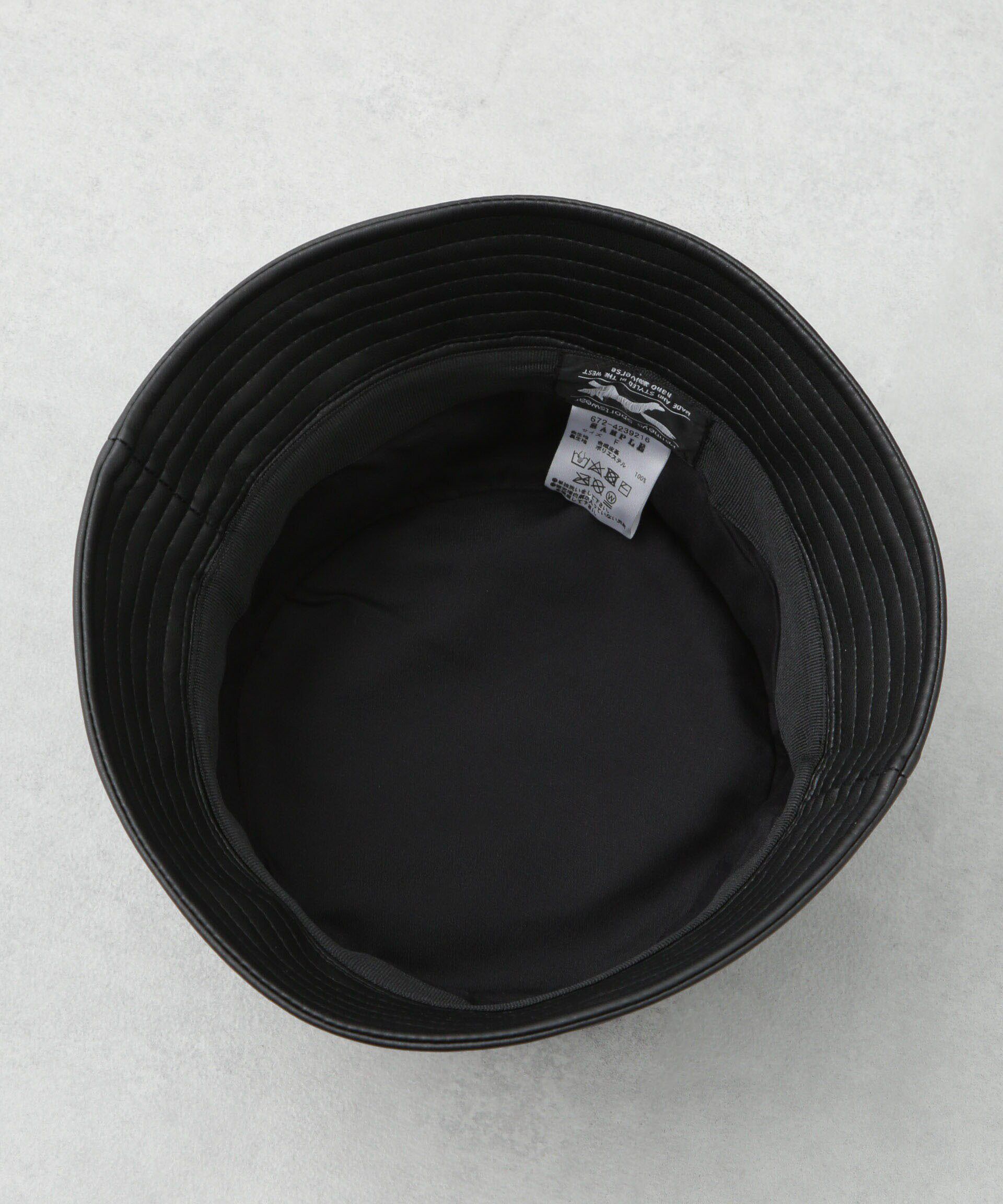 nano･universe「PENNEYS BLACK フェイクレザーバケットハット」|キャップ・キャスケット|