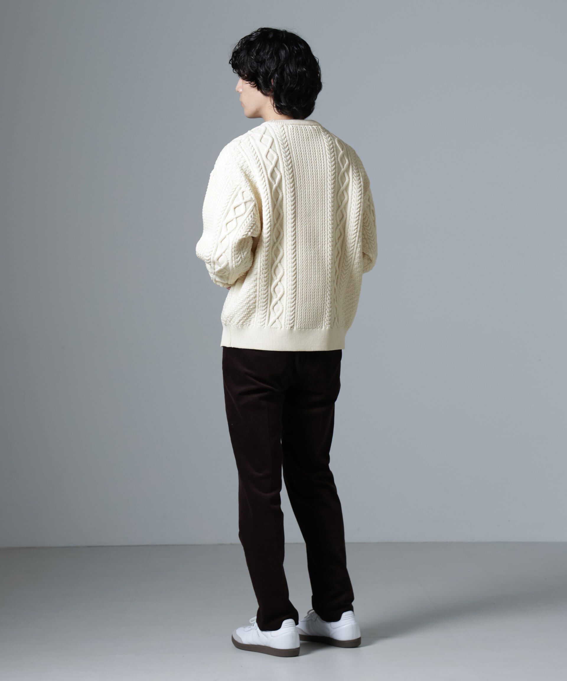 nano･universe「スポンディッシュケーブルニット」|ニット・セーター|