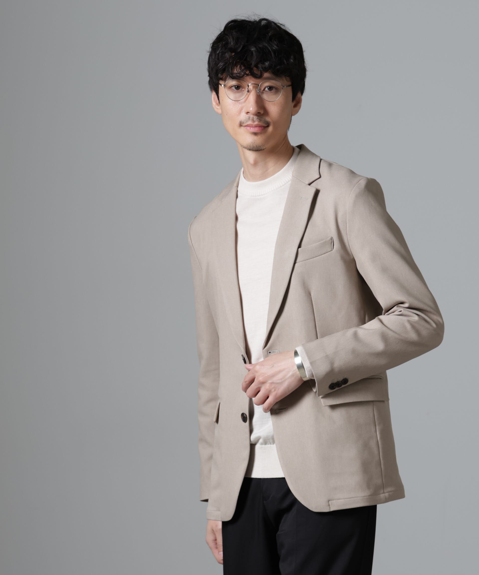 nano･universe「｢N JACKET BASIC｣CATINA(R)ﾒﾗﾝｼﾞ二重織ﾂｲﾙｽﾄﾚｯﾁｼﾞｬｹｯﾄ(ｾ 」|スーツ|