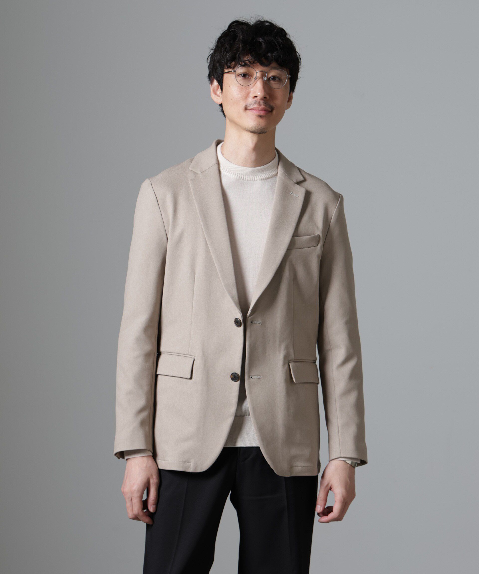 nano･universe「｢N JACKET BASIC｣CATINA(R)ﾒﾗﾝｼﾞ二重織ﾂｲﾙｽﾄﾚｯﾁｼﾞｬｹｯﾄ(ｾ 」|スーツ|