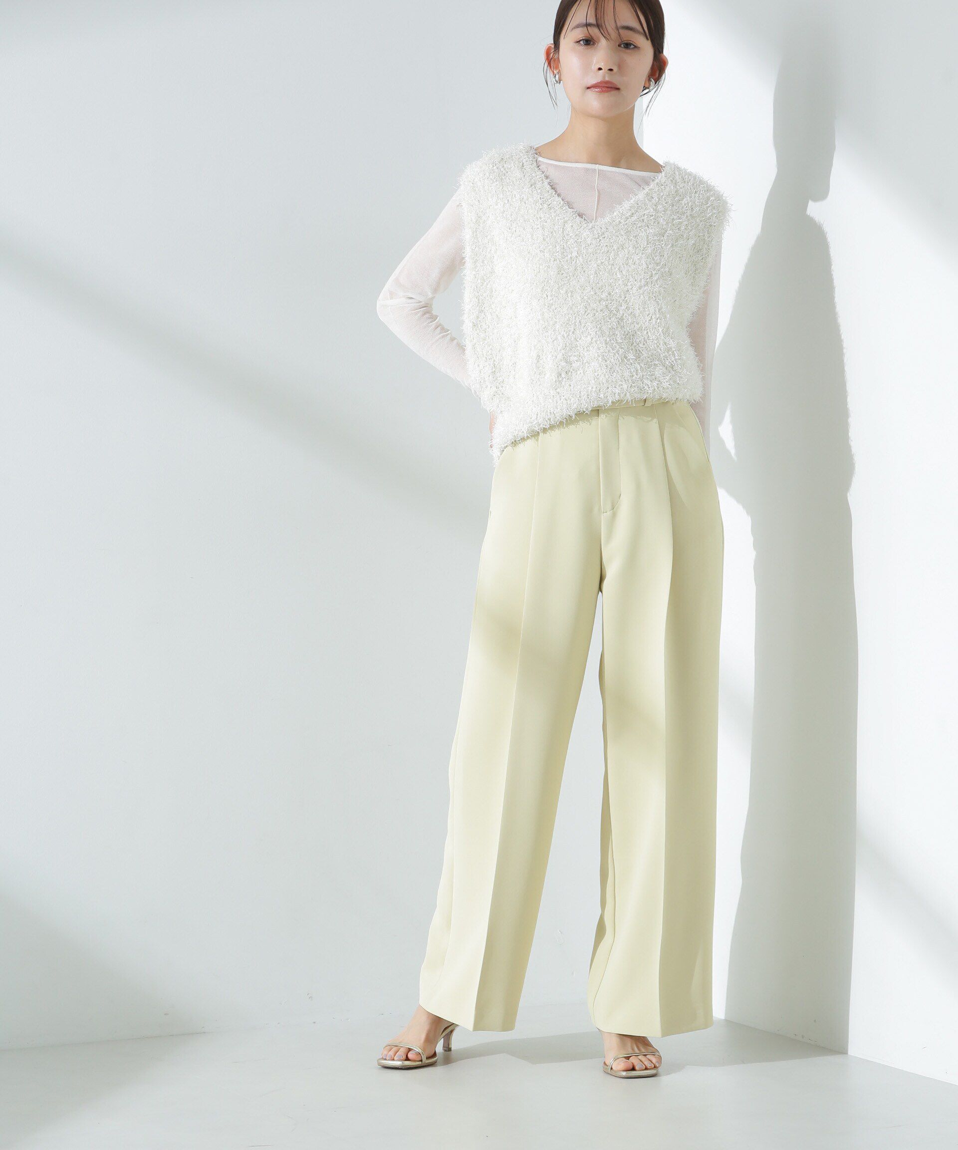 nano･universe「シャギーニットベスト」|ニット・セーター|