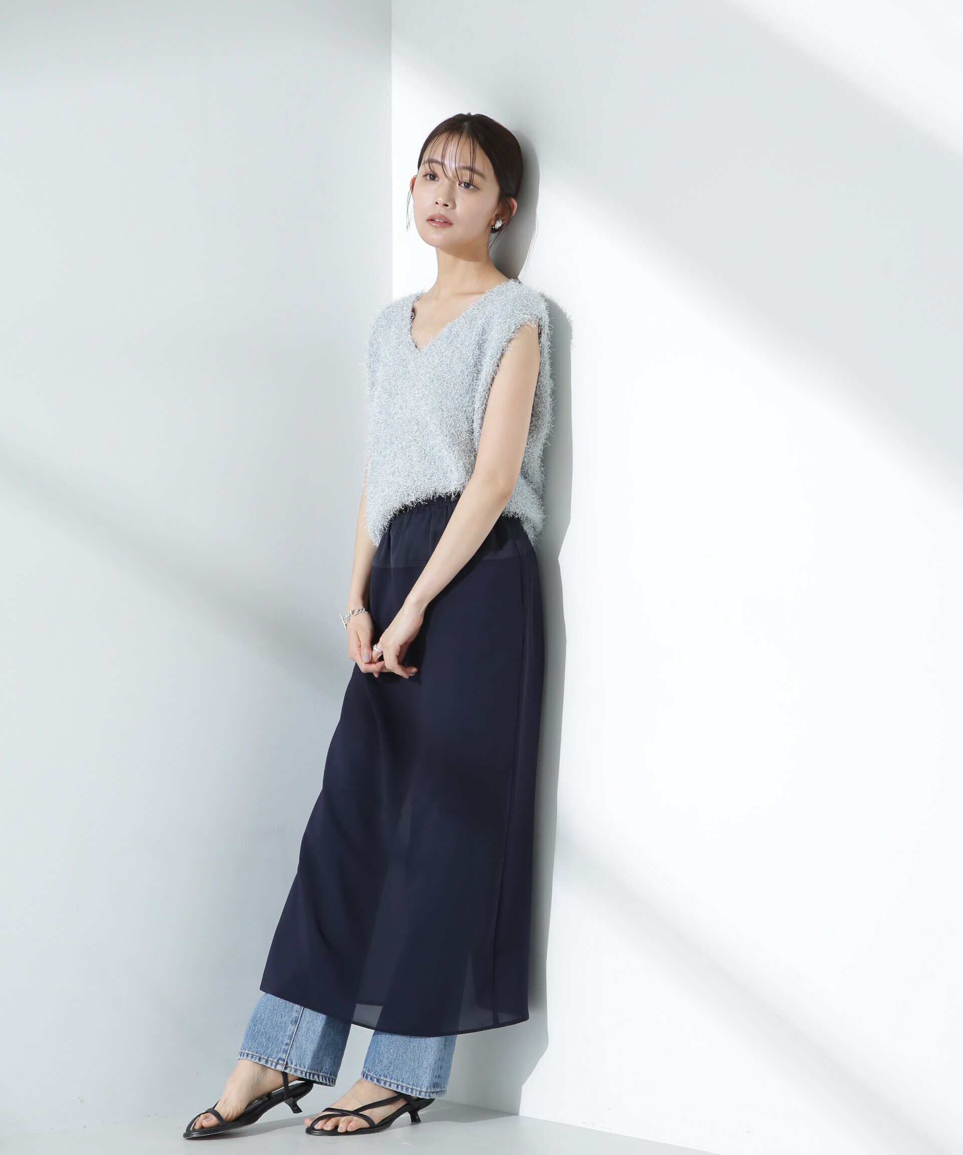 nano･universe「シャギーニットベスト」|ニット・セーター|