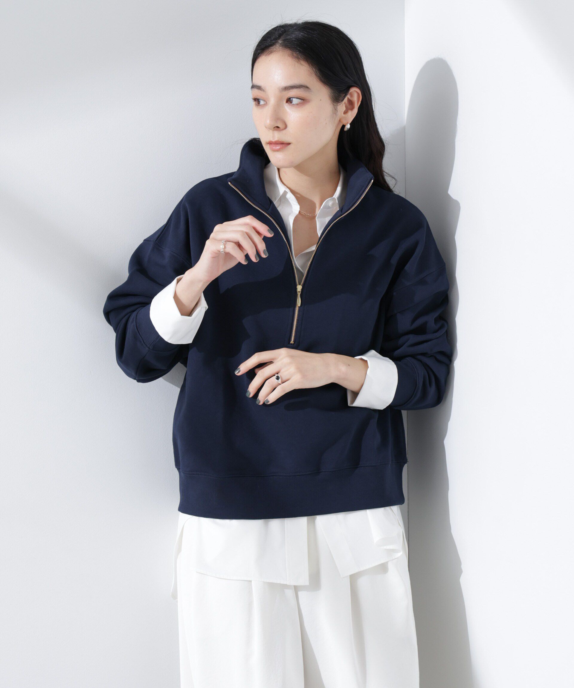 nano･universe「ハーフジップスウェットトップス」|Tシャツ・カットソー|