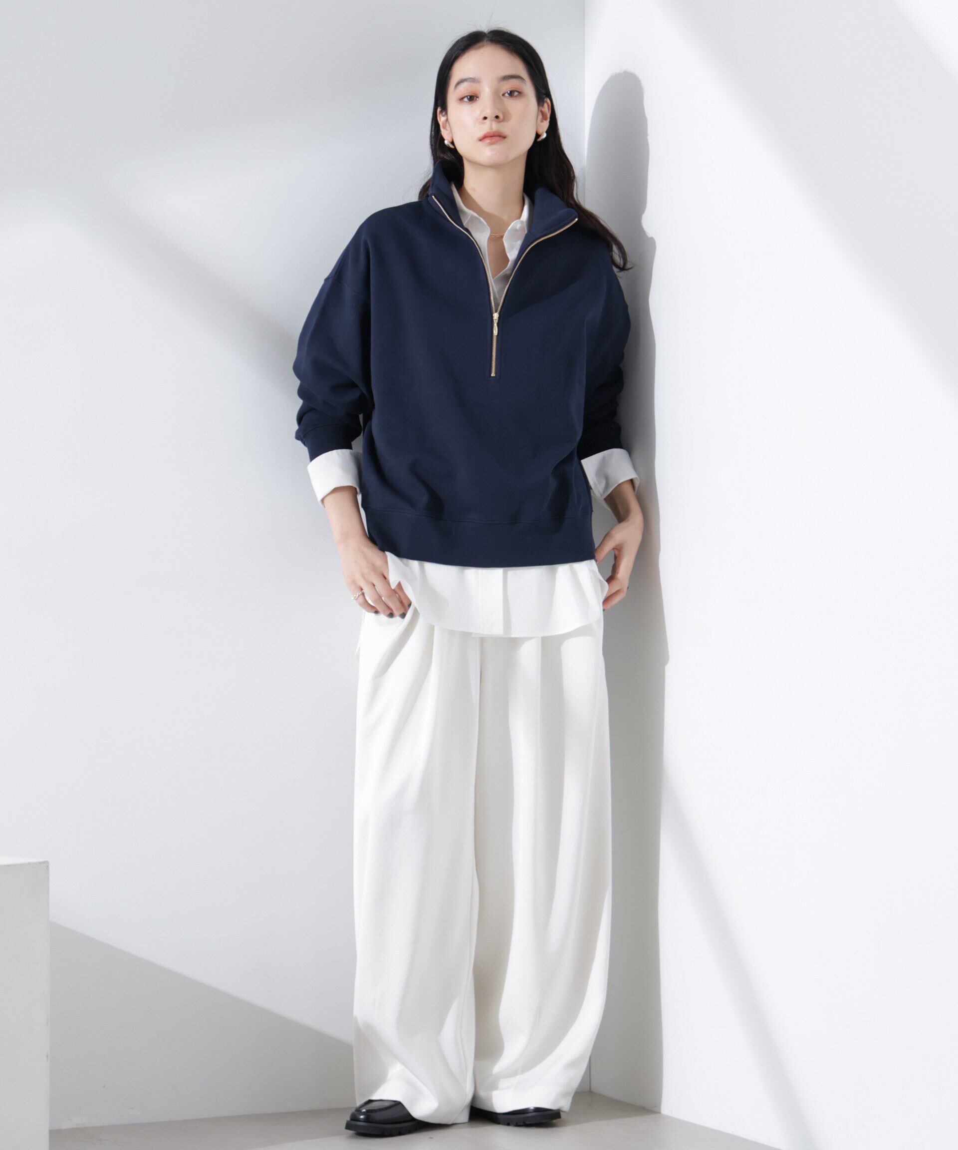nano･universe「ハーフジップスウェットトップス」|Tシャツ・カットソー|