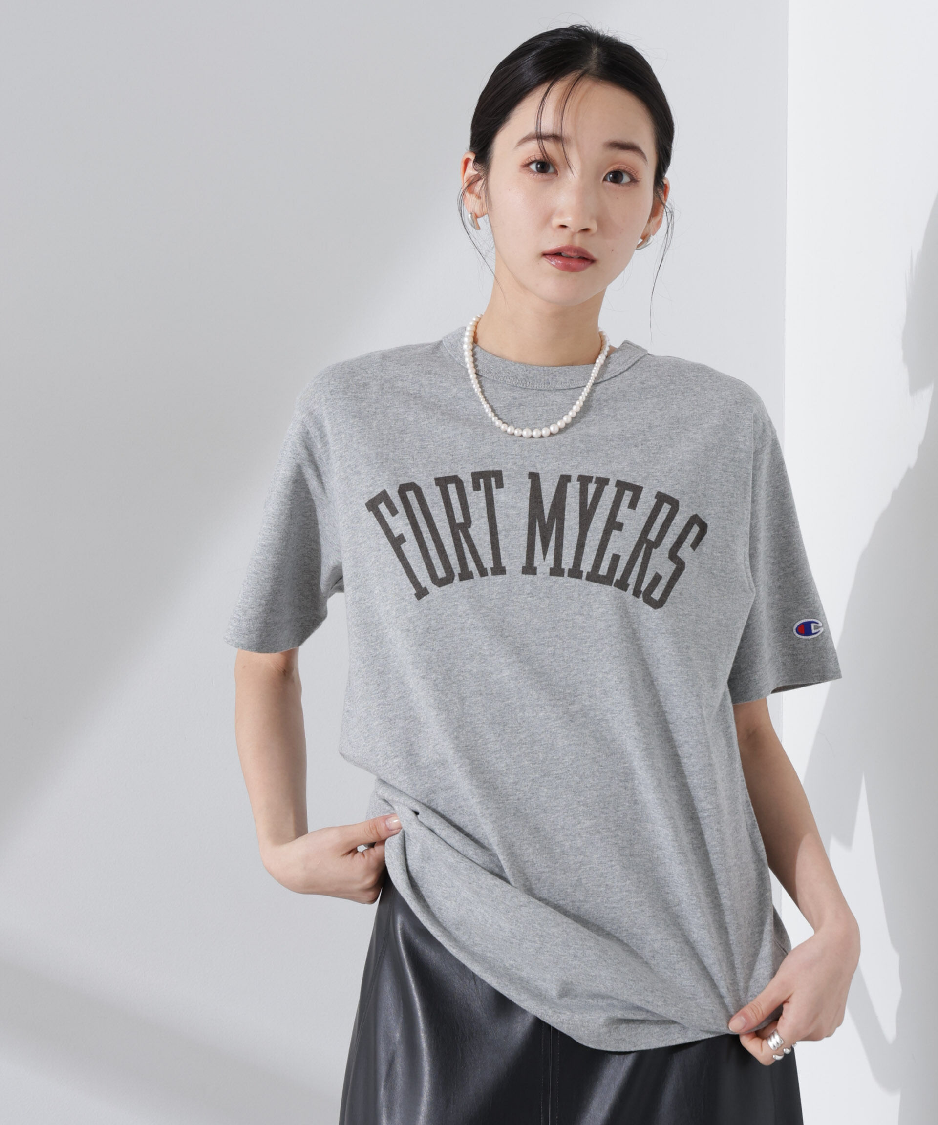 nano･universe「Champion/SHORT SLEEVE T-SHIRT」|Tシャツ・カットソー|グレー