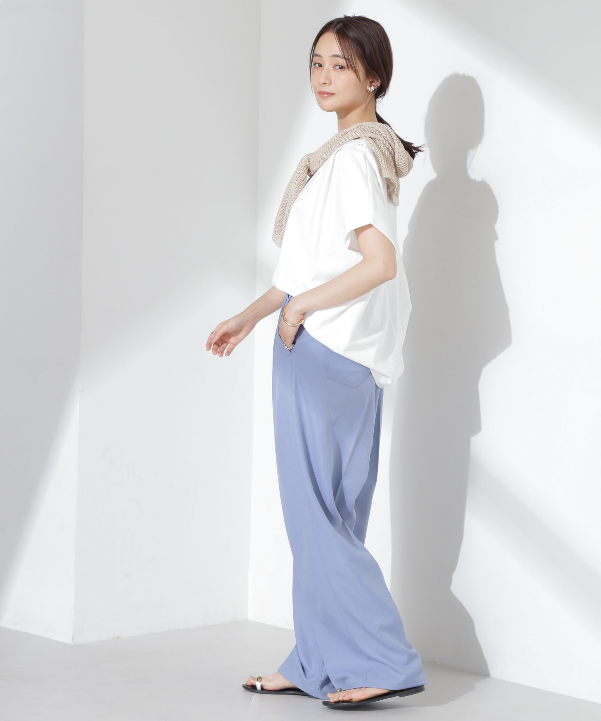 nano･universe「ツータックワイドパンツ」|チノ|