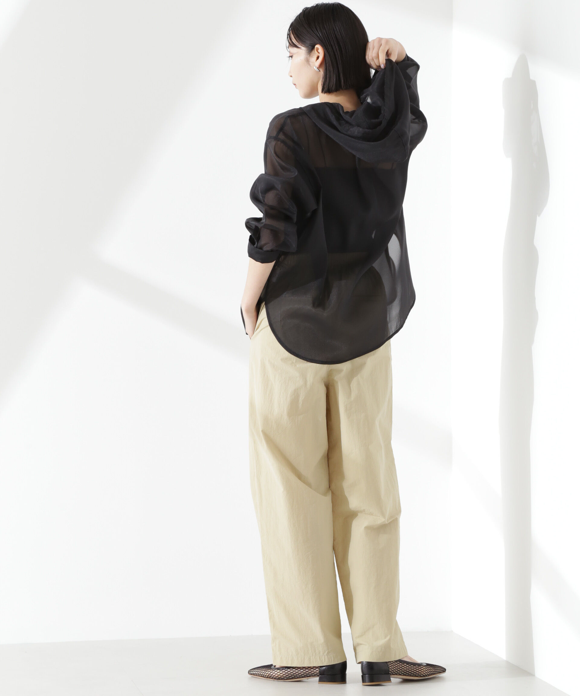 nano･universe「シアーフードシャツ」|シャツ・ブラウス|