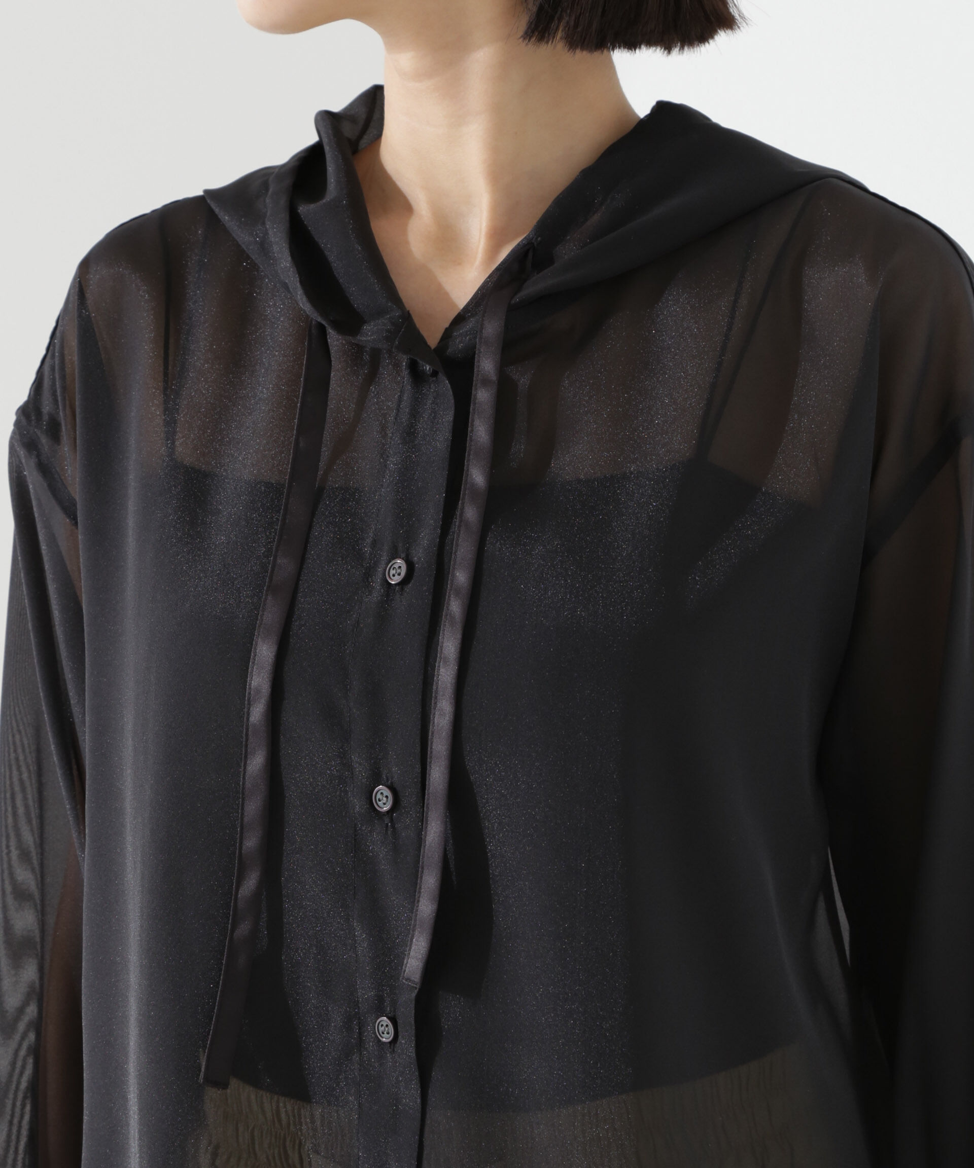 nano･universe「シアーフードシャツ」|シャツ・ブラウス|