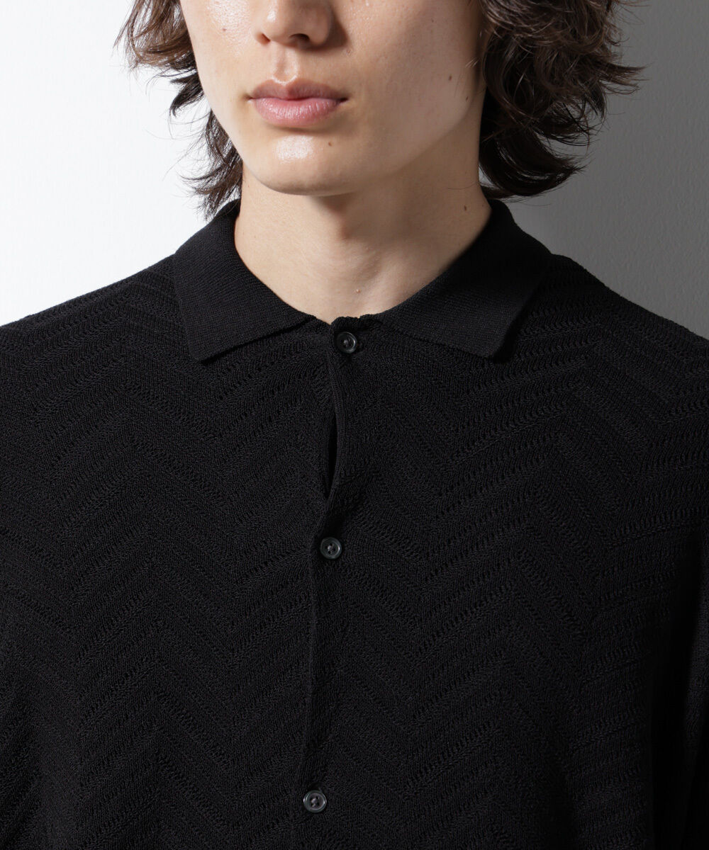 nano･universe「ハイゲージ ヘリンボーンニットシャツ」|ニット・セーター|