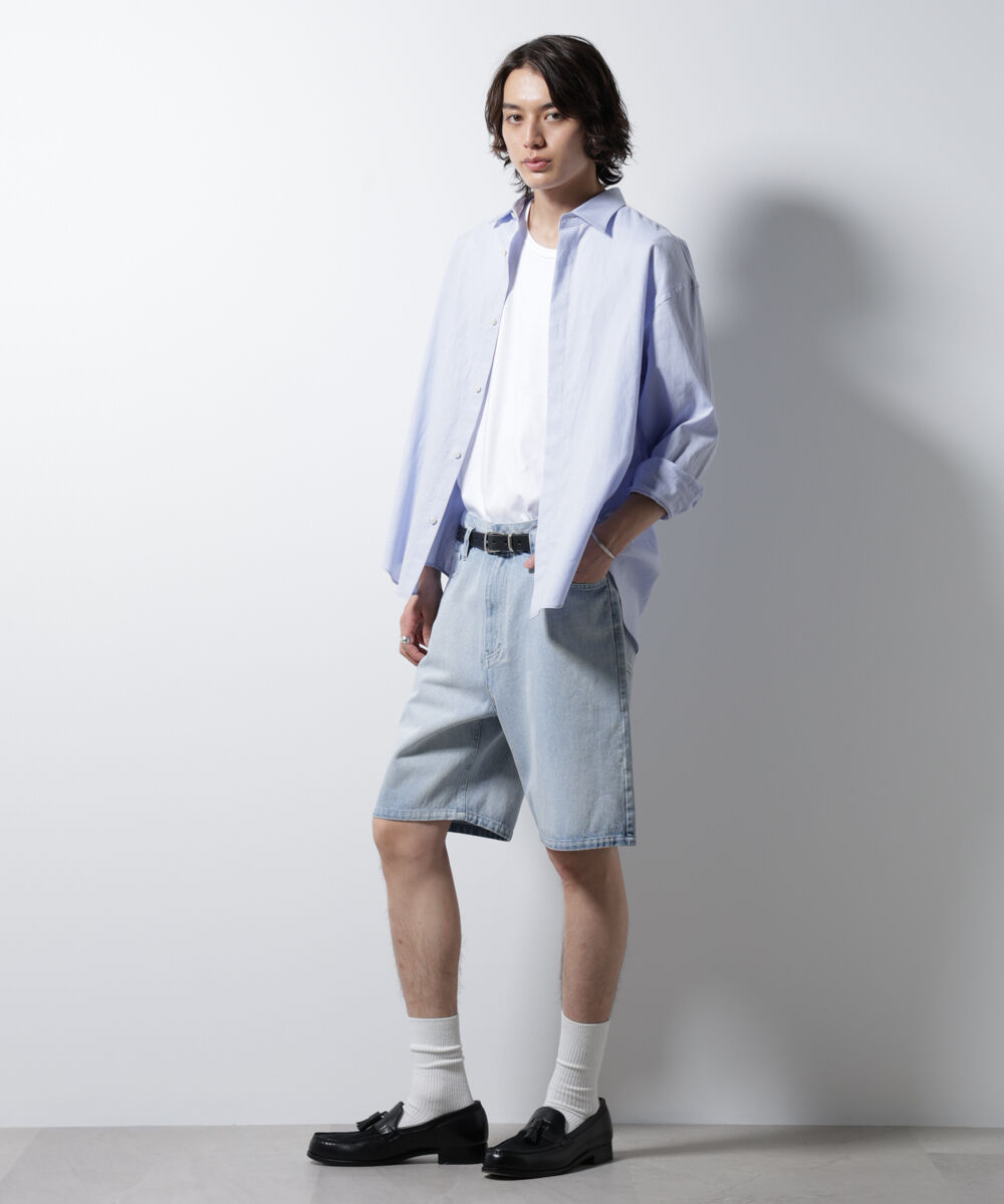 nano･universe「ケミカルウォッシュ バギーズショーツ」|チノ|