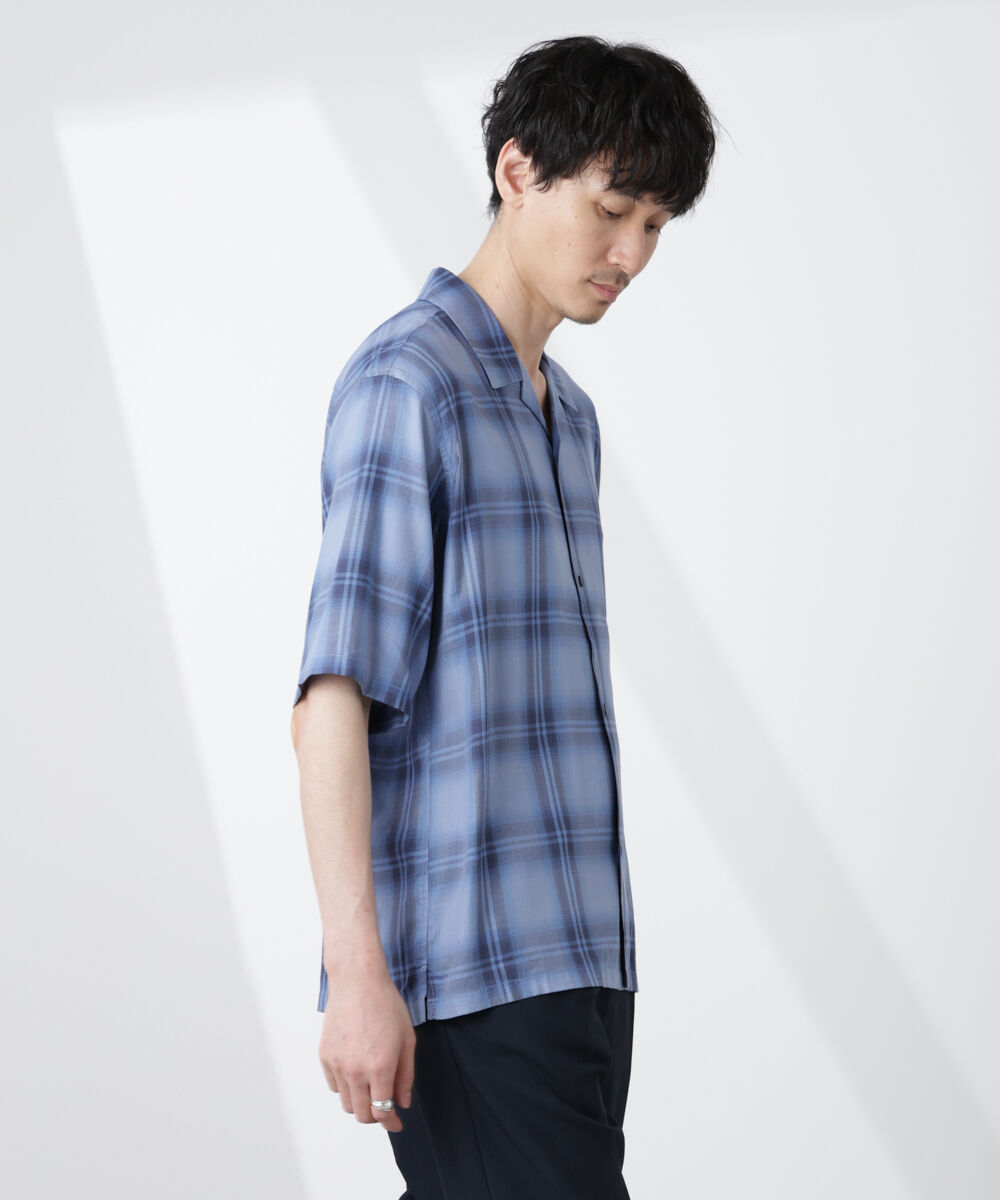 nano･universe「オリジナルパターンオンブレーシャツ 半袖」|シャツ・ブラウス|