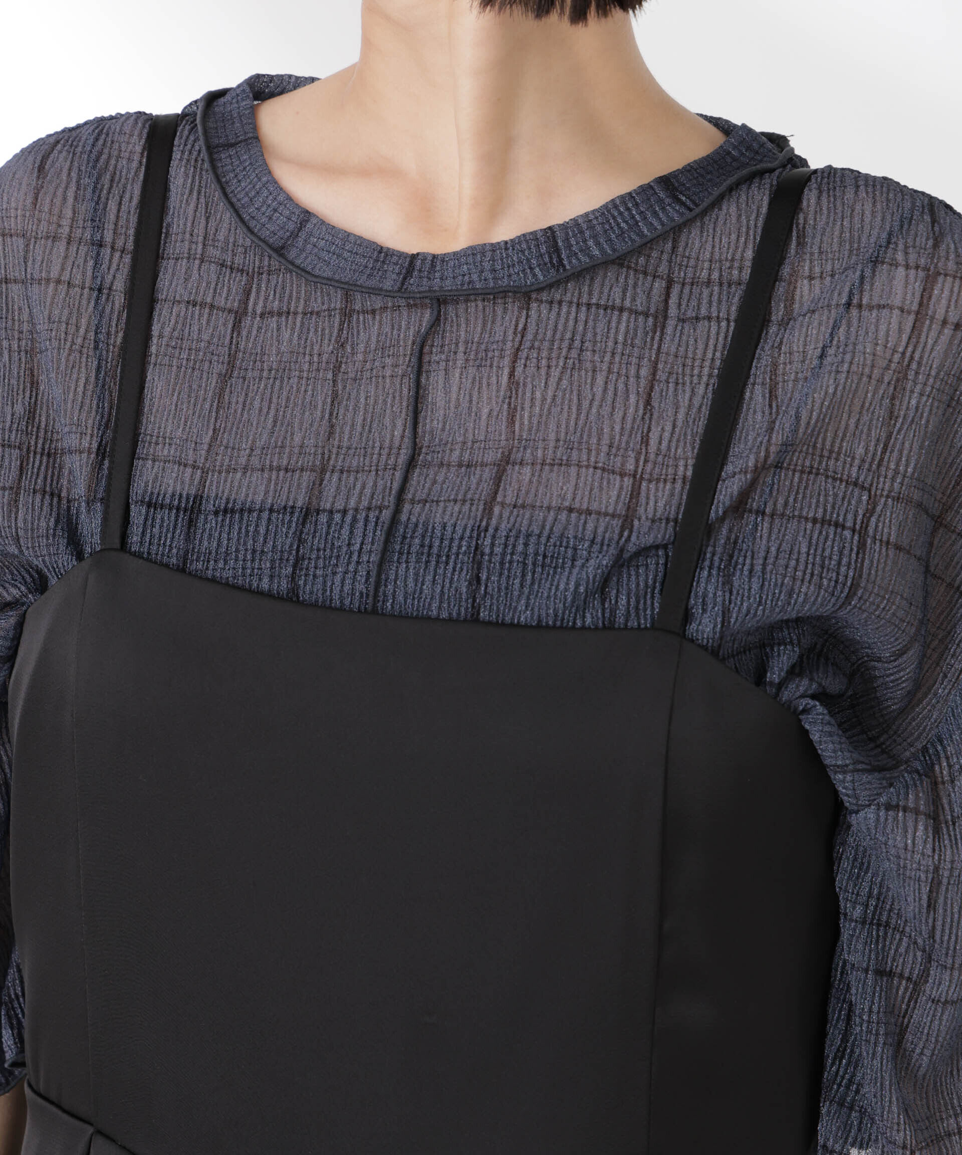 nano･universe「ペムラムディティールサテンキャミソールオールインワン」|ワンピース|