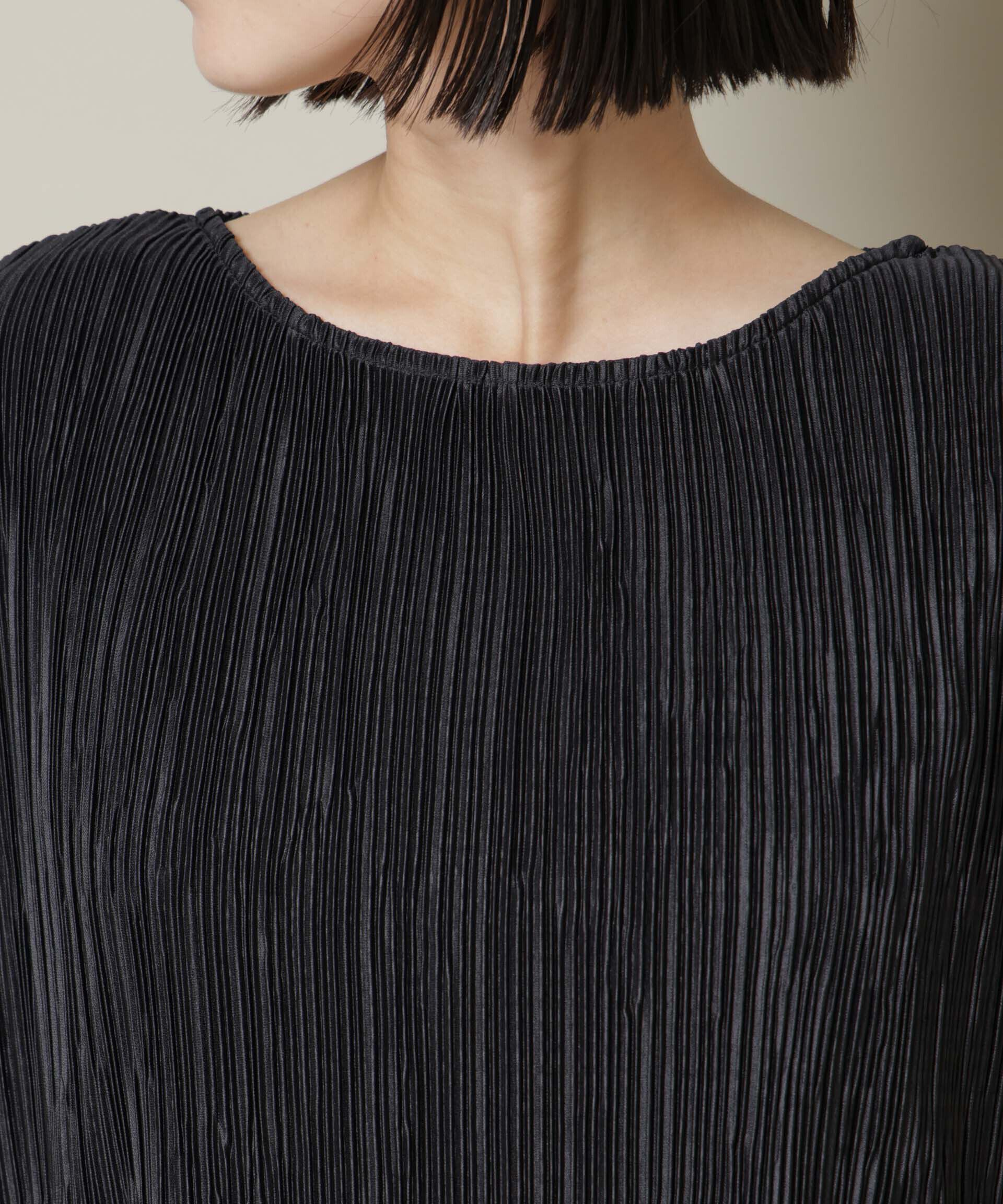 nano･universe「ランダムプリーツカットフレンチスリーブトップス(セットアップ可)」|Tシャツ・カットソー|