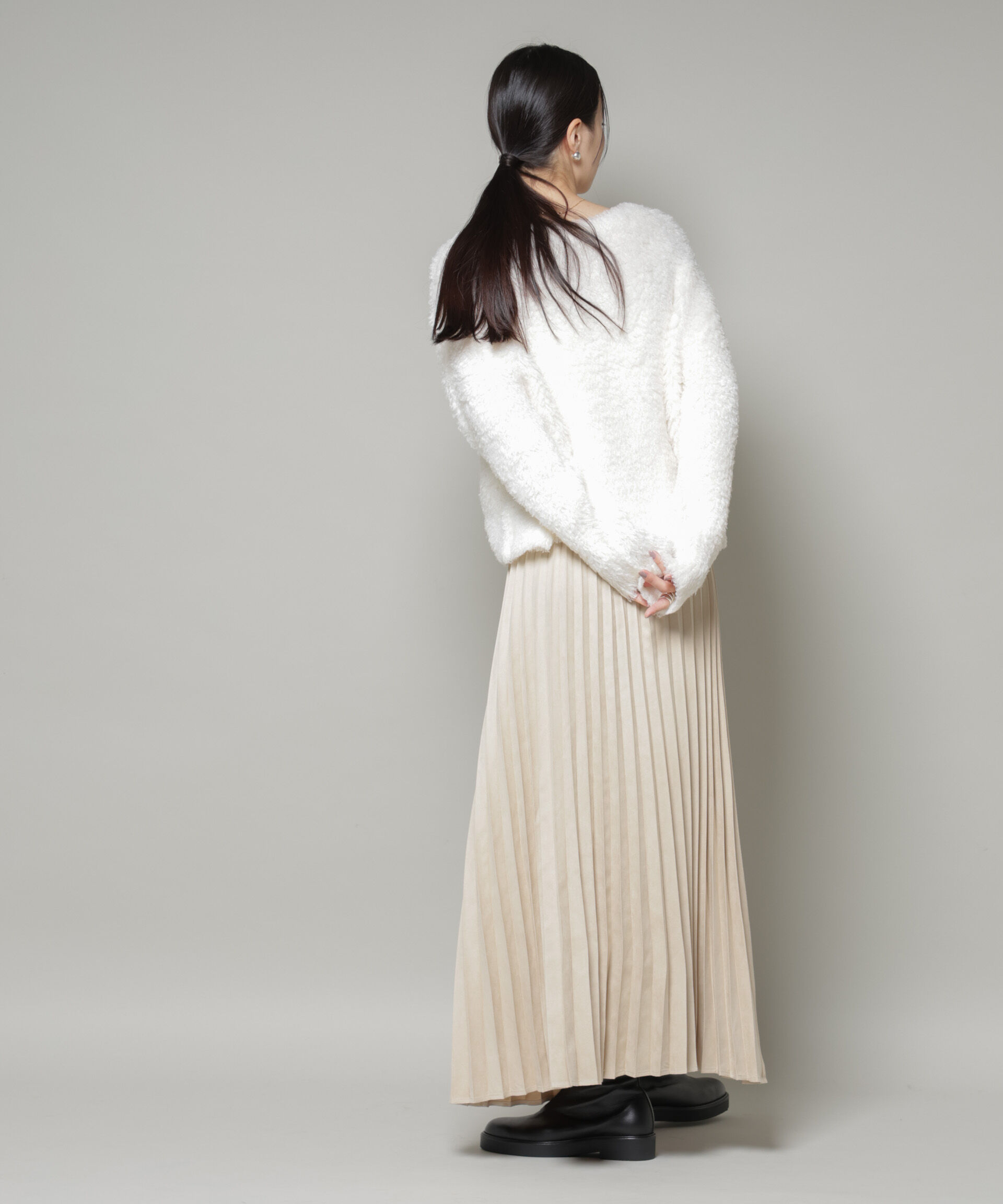 nano･universe「クロップドワイド起毛加工ニットトップス」|ニット・セーター|