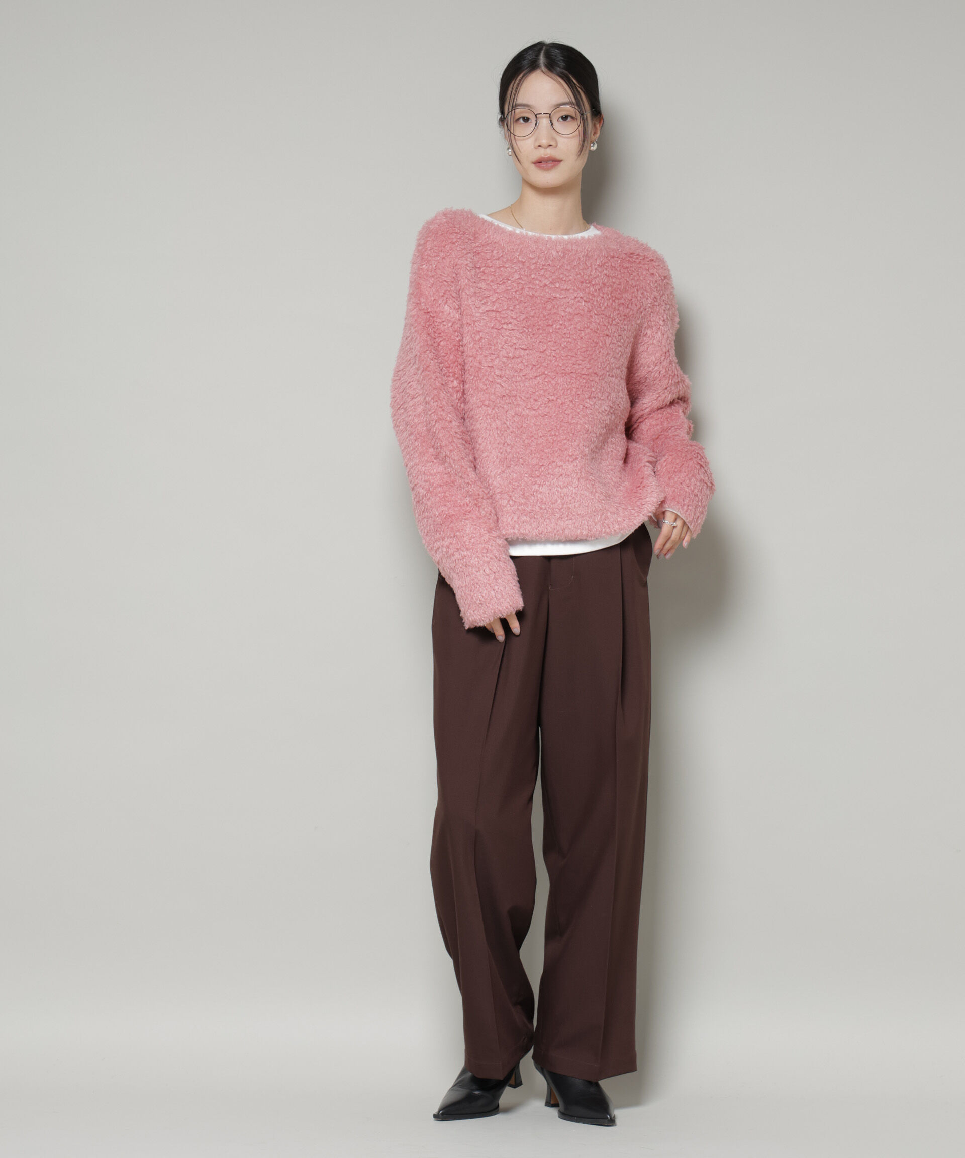 nano･universe「クロップドワイド起毛加工ニットトップス」|ニット・セーター|