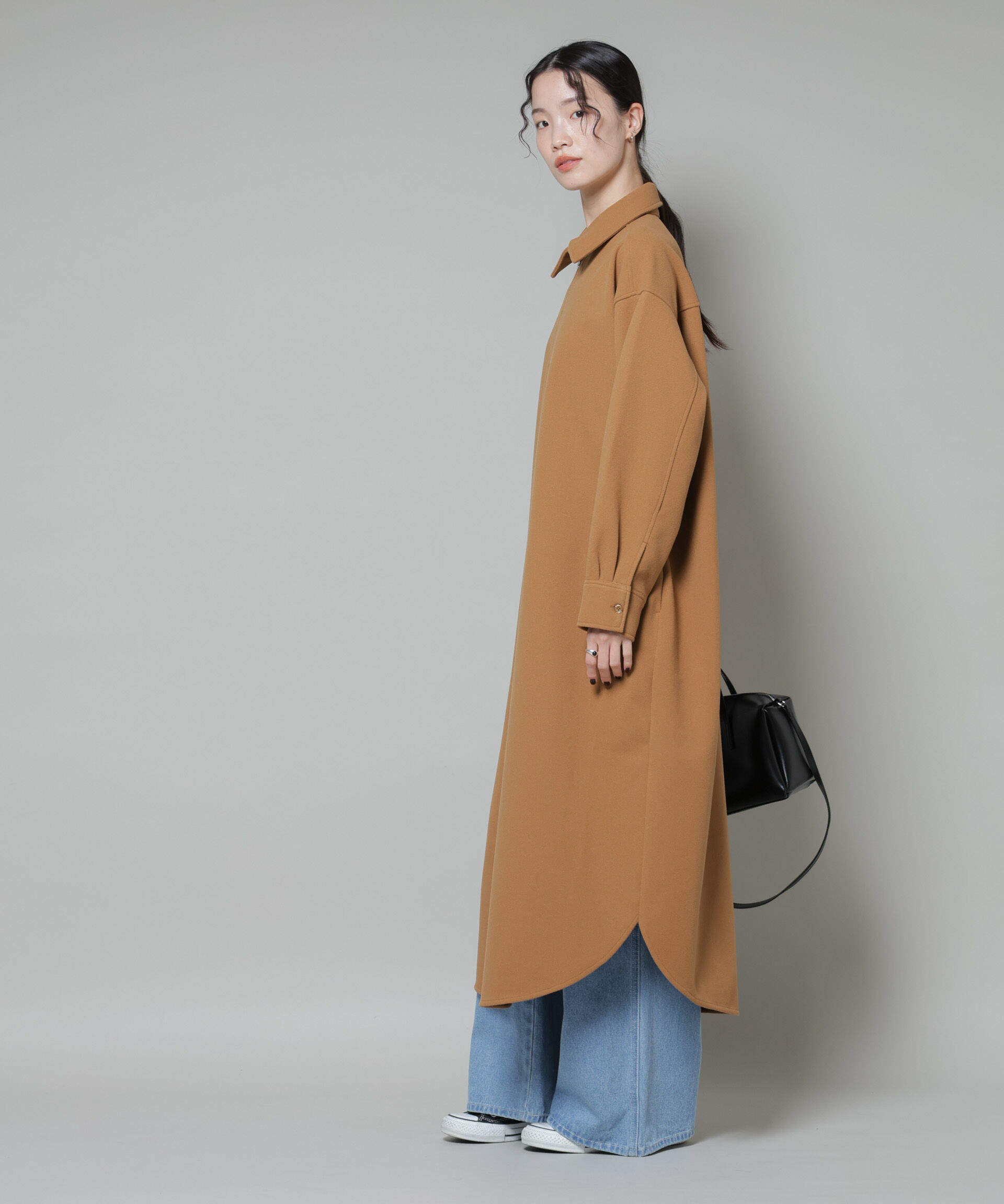 nano･universe「ソフトメルトンジャージーハーフジップワンピース」|ワンピース|