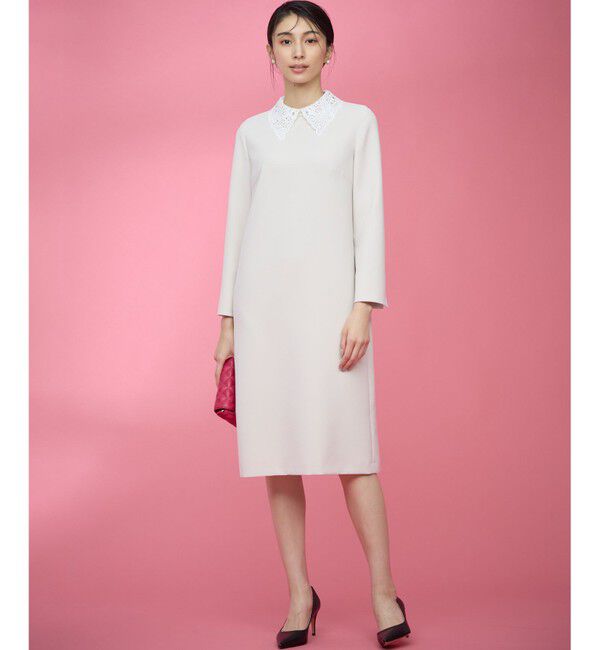 組曲「【KUMIKYOKU NAVY】コンフォータブルドレープ レース襟ワンピース」|ワンピース|