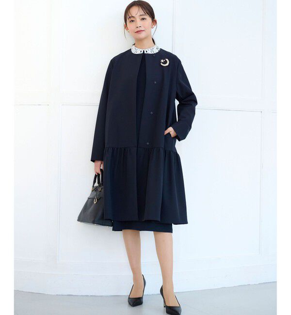 組曲「【KUMIKYOKU NAVY】コンフォータブルドレープ レース襟ワンピース」|ワンピース|