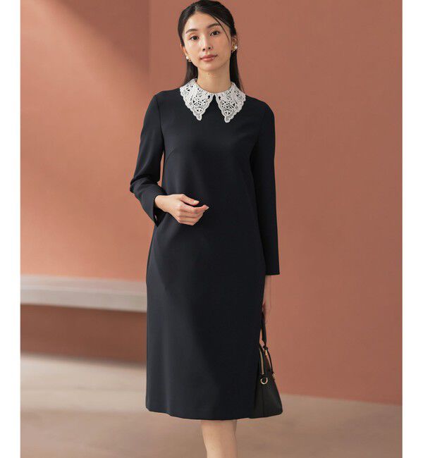 組曲「【KUMIKYOKU NAVY】コンフォータブルドレープ レース襟ワンピース」|ワンピース|
