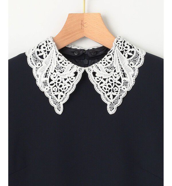 組曲「【KUMIKYOKU NAVY】コンフォータブルドレープ レース襟ワンピース」|ワンピース|