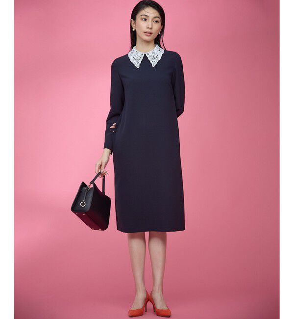 組曲「【KUMIKYOKU NAVY】コンフォータブルドレープ レース襟ワンピース」|ワンピース|