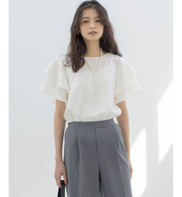 組曲「カールマイヤーフリル ブラウス」|シャツ・ブラウス|アイボリー系