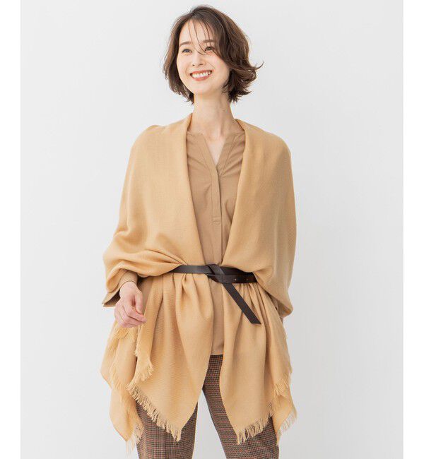 自由区「アームホールストール」|ストール|キャメル系