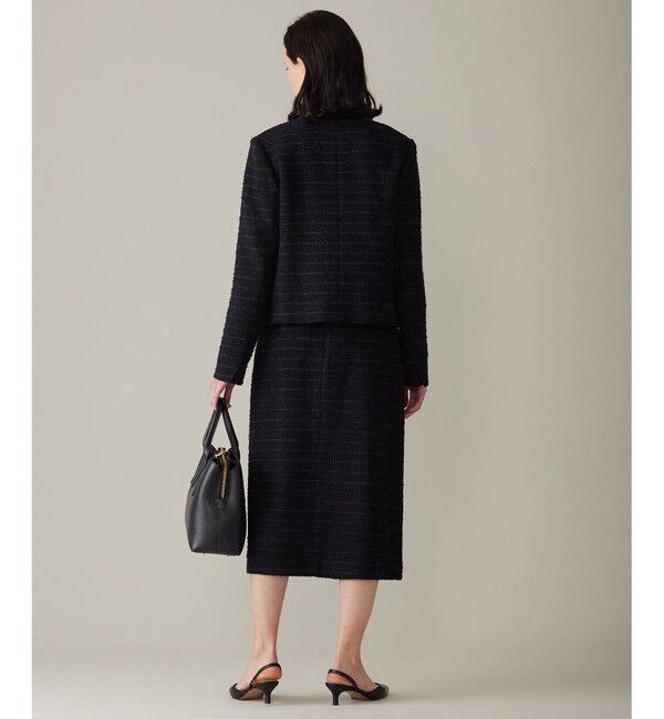 自由区「カラミツイードノーカラー ジャケット」|ノーカラージャケット|