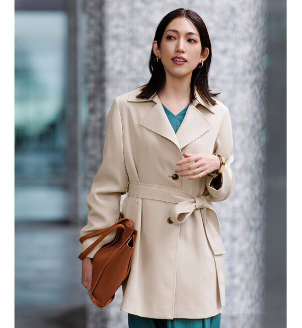 自由区「トロトレンチミドル丈 コート」|トレンチコート|ベージュ系