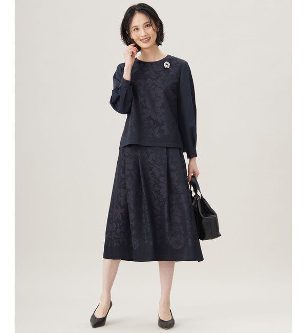 自由区「【セットアップ対応・洗える】フラワーオパールタックフレア スカート」|スカート|