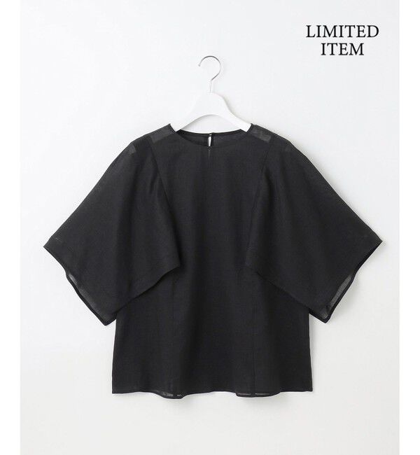 自由区「【WEB限定・接触冷感・洗える】シアーラミーローンイレギュラーヘムスリーブ ブラウス」|シャツ・ブラウス|