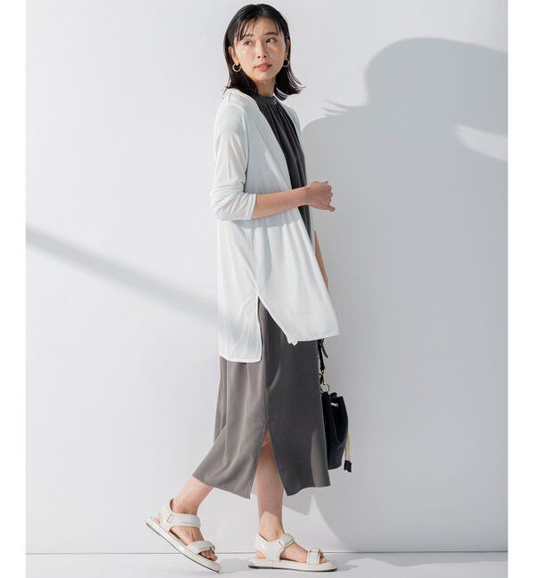 23区「【UVケア/接触冷感】マルチ機能 シアー ロング カーディガン」|カーディガン|