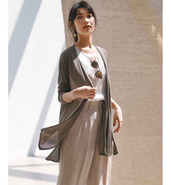 23区「【UVケア/接触冷感】マルチ機能 シアー ロング カーディガン」|カーディガン|