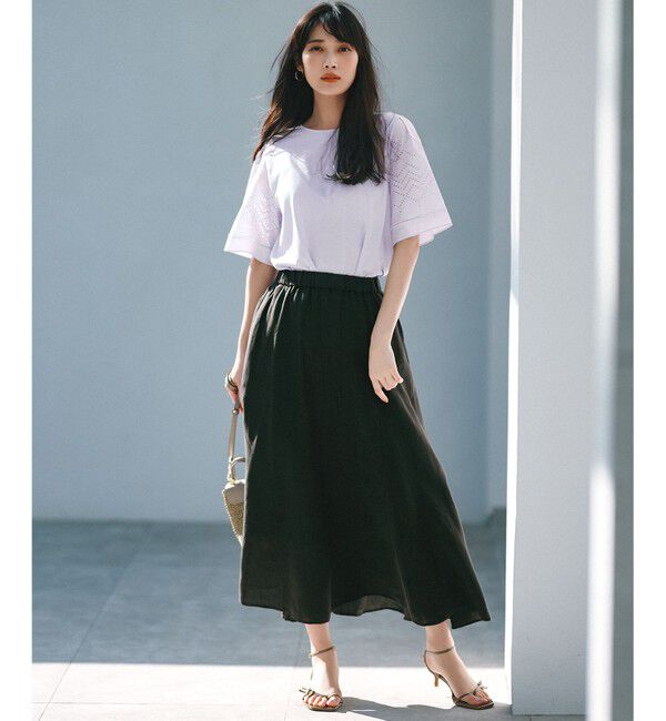23区「【洗える】LIBECOリネン フレアスカート」|スカート|