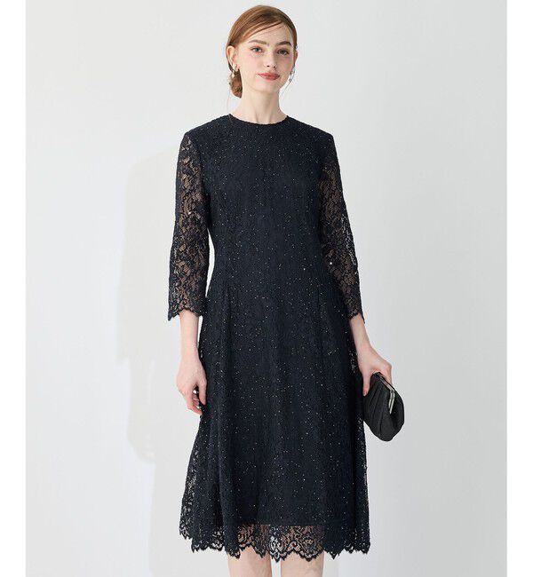 23区「【APPLAUDIR】スパンコールレース ドレス」|ドレス|ブラック系