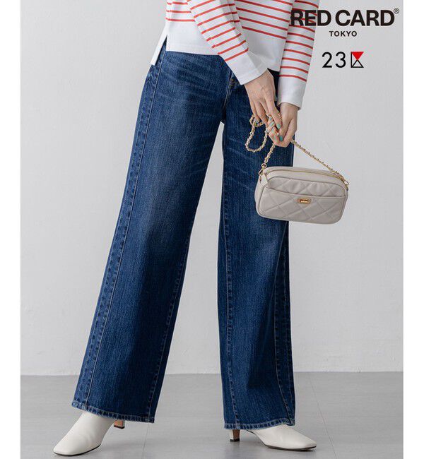 23区「【RED CARD TOKYO&times;23区/VERY3月号掲載】デニム ライン ワイドパンツ」|デニム|ﾐｯﾄﾞﾌﾞ
