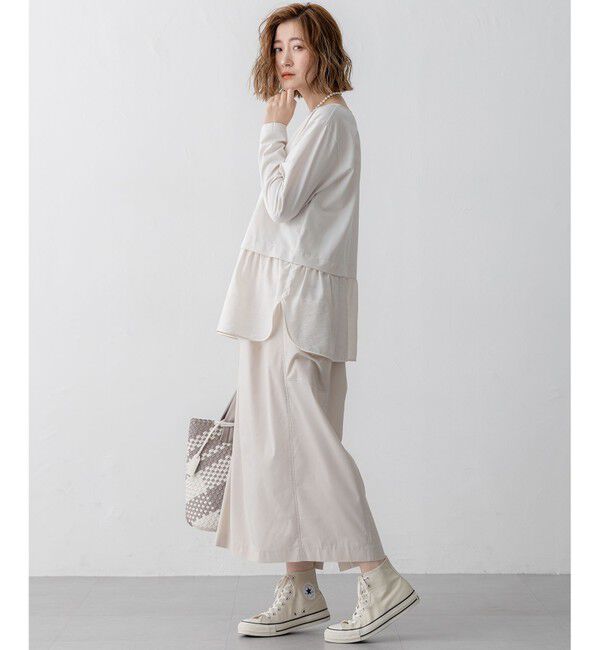 23区「【洗える】シアータフタ コンビ カットソー」|Tシャツ・カットソー|